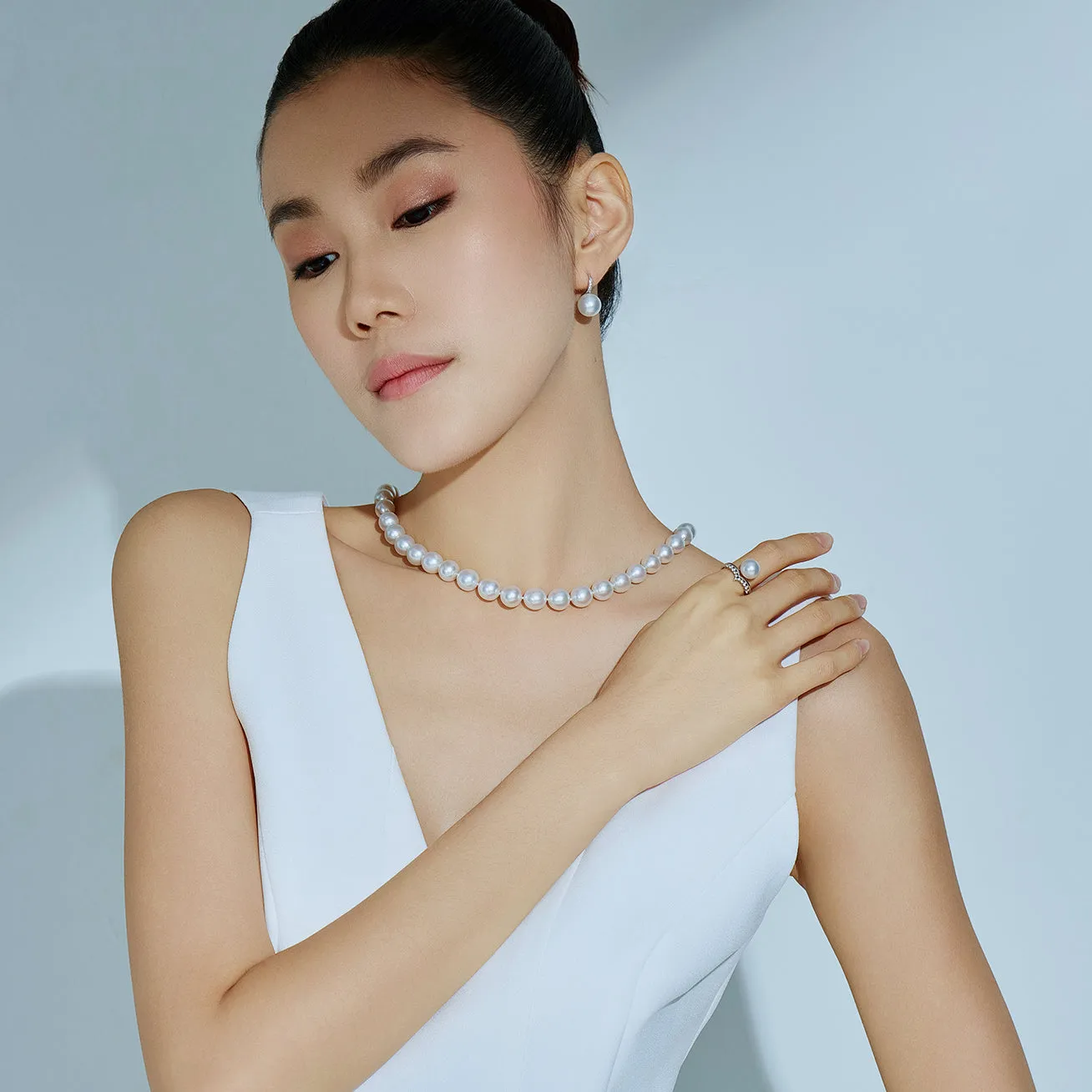 18k Gold Australian White Pearl Necklace KN00244
