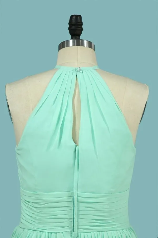2024 Bridesmaid Dresses Scoop Chiffon With Ruffles PMK7J9AP