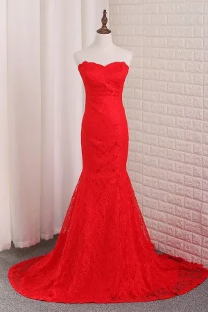 2024 Mermaid Lace Evening Dresses Sweep Train PQXNYEM9