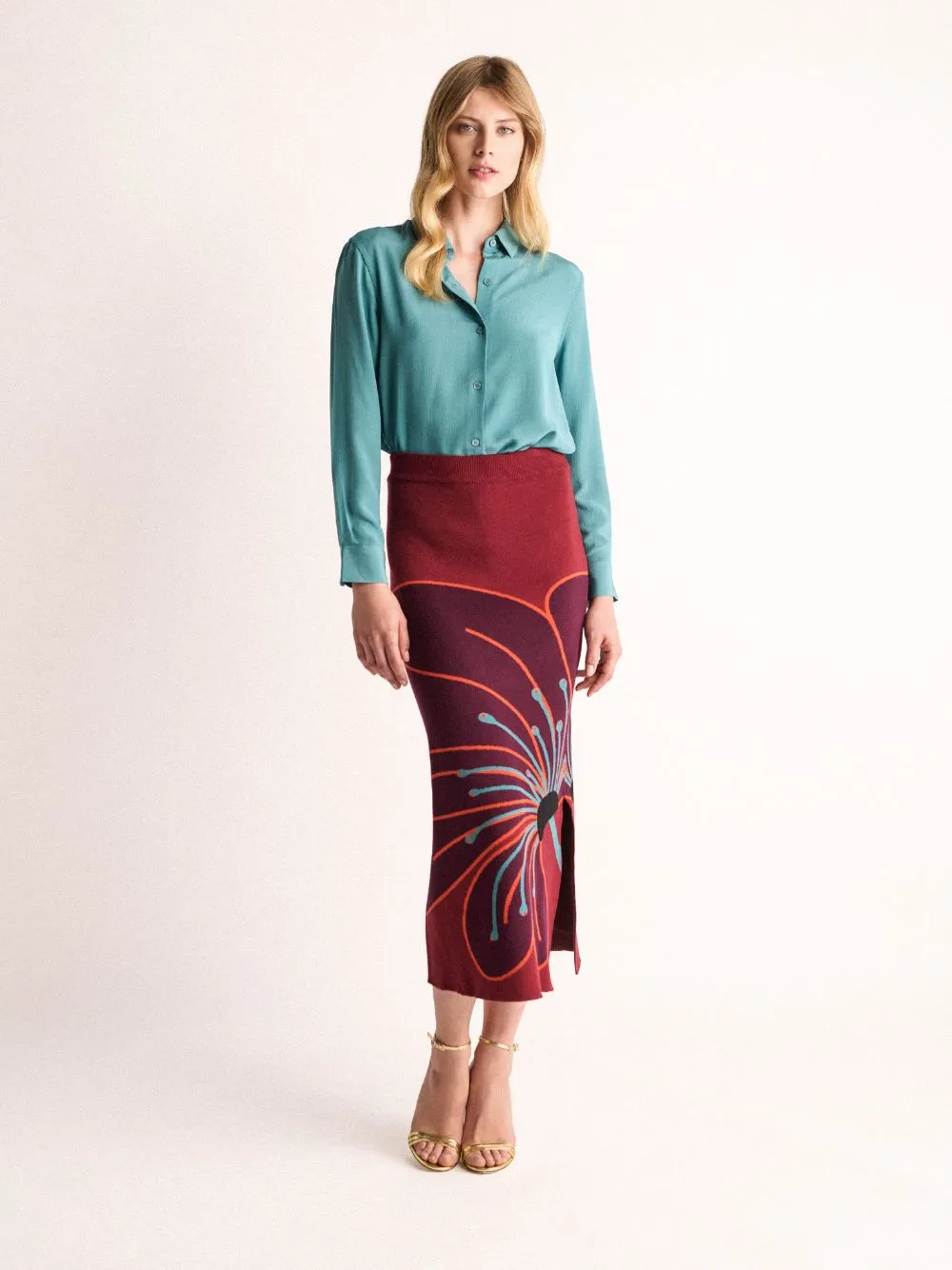 Ametista Brittany Blue Silk Shirt