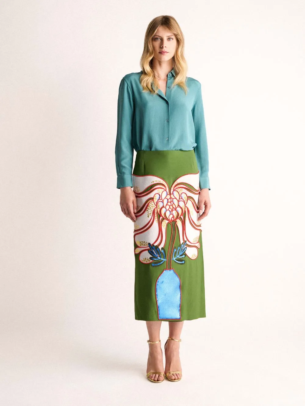 Ametista Brittany Blue Silk Shirt