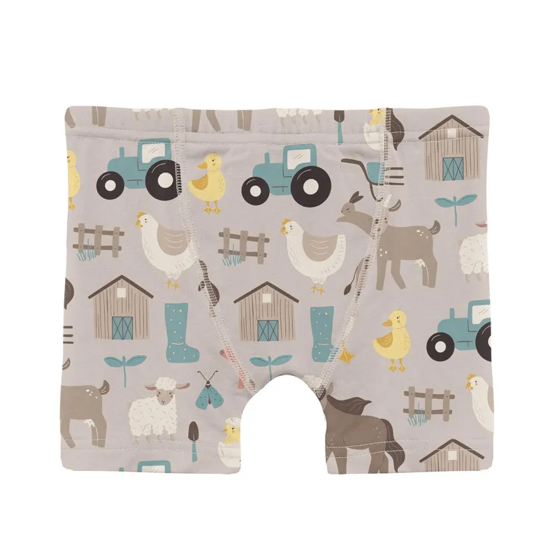 Bamboo Boxer Brief - Latte Morning on the Farm