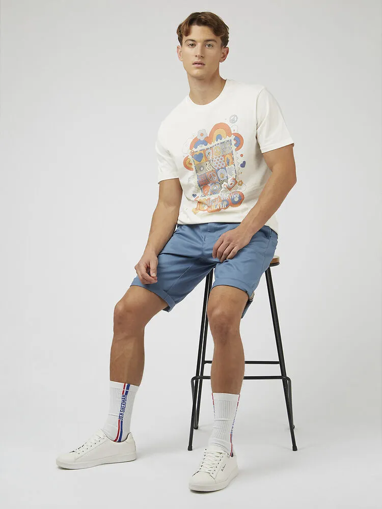 Ben Sherman Slim Stretch Chino Shorts - Blue Shadow