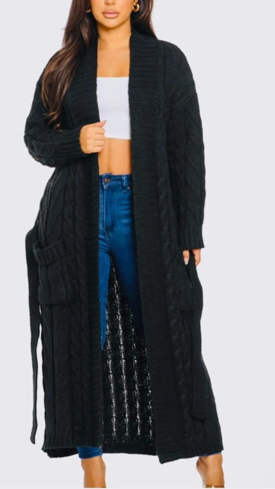Black Knit Cardigan Sweater