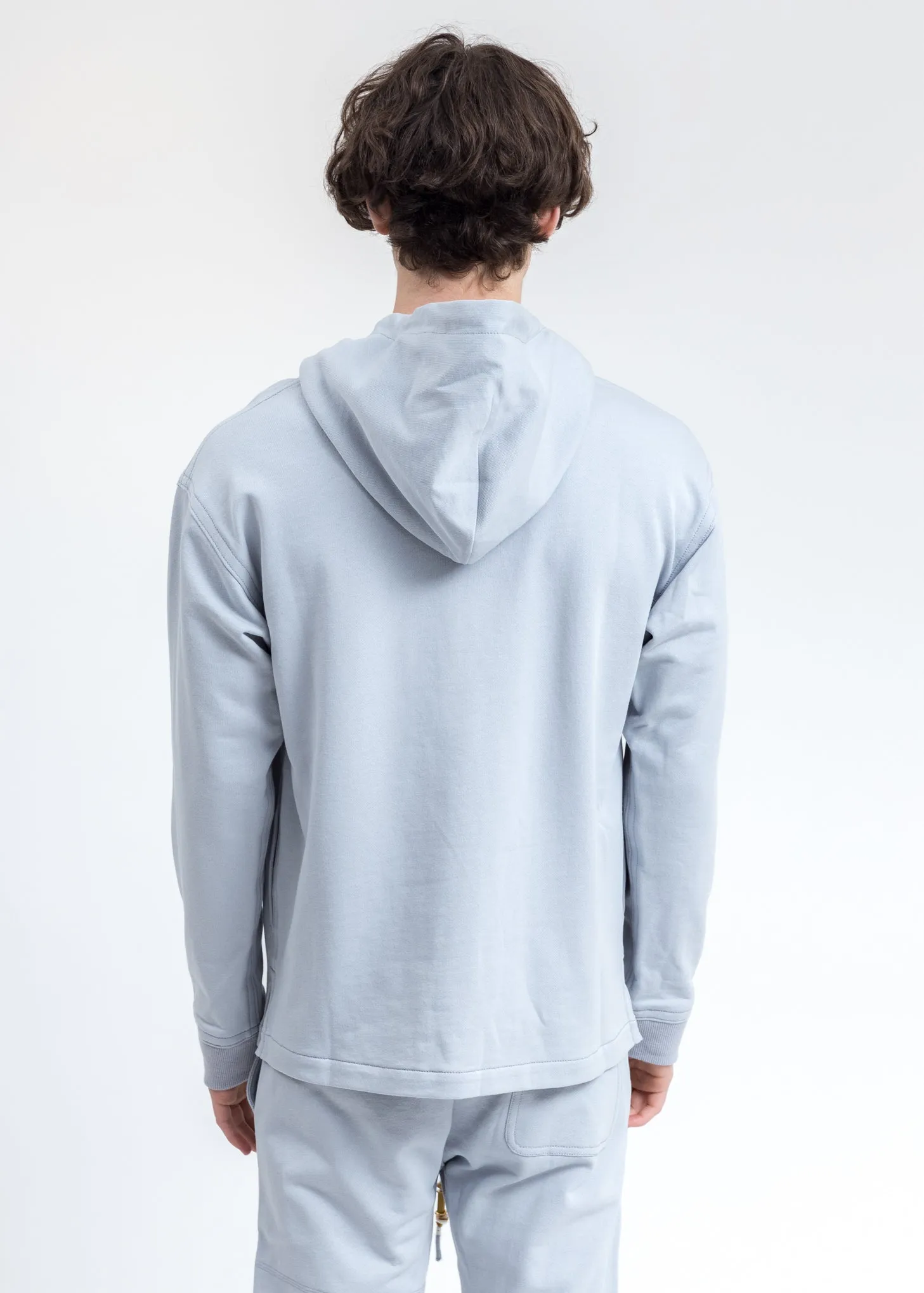 Blue Lace Detail Hoodie
