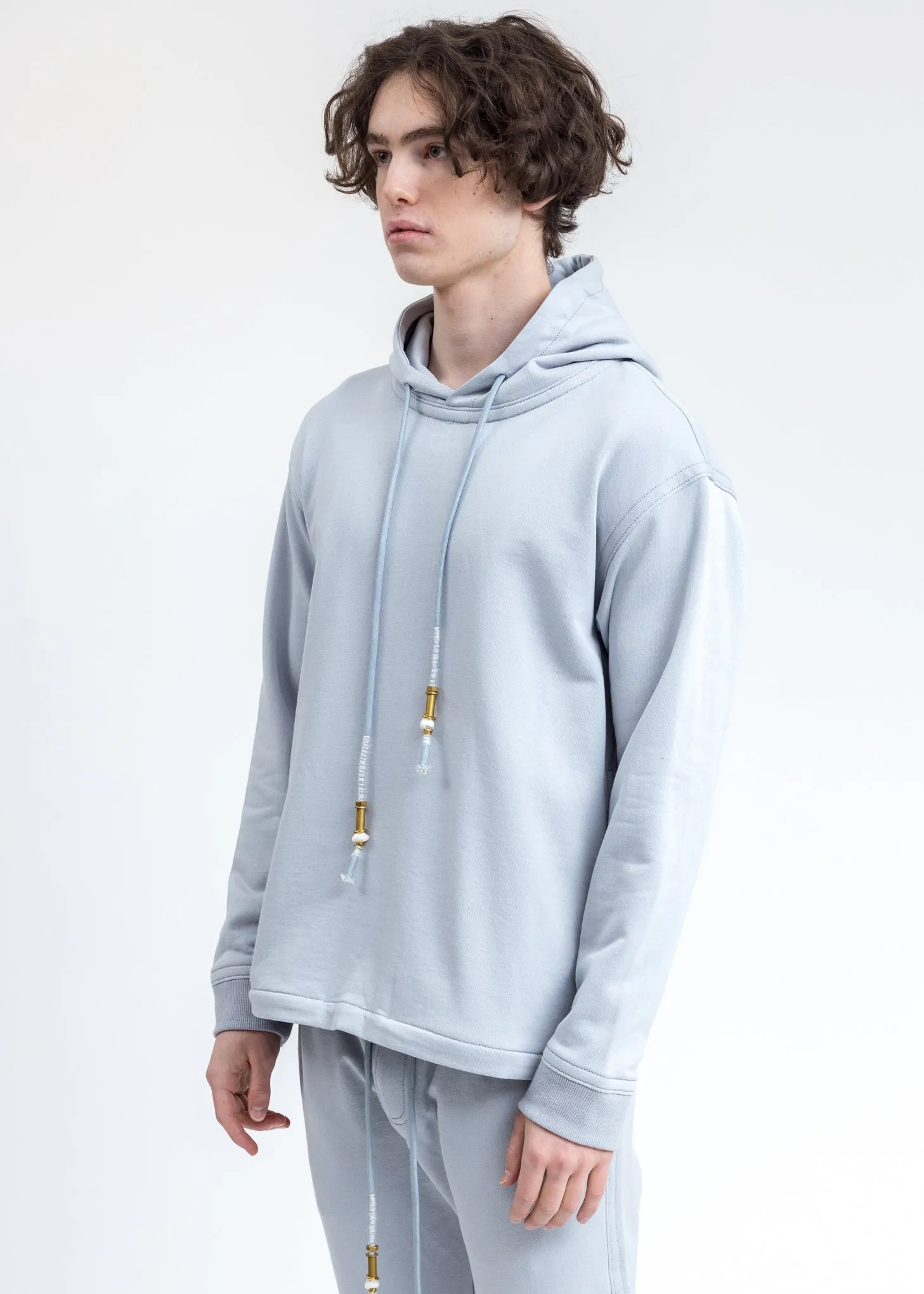 Blue Lace Detail Hoodie