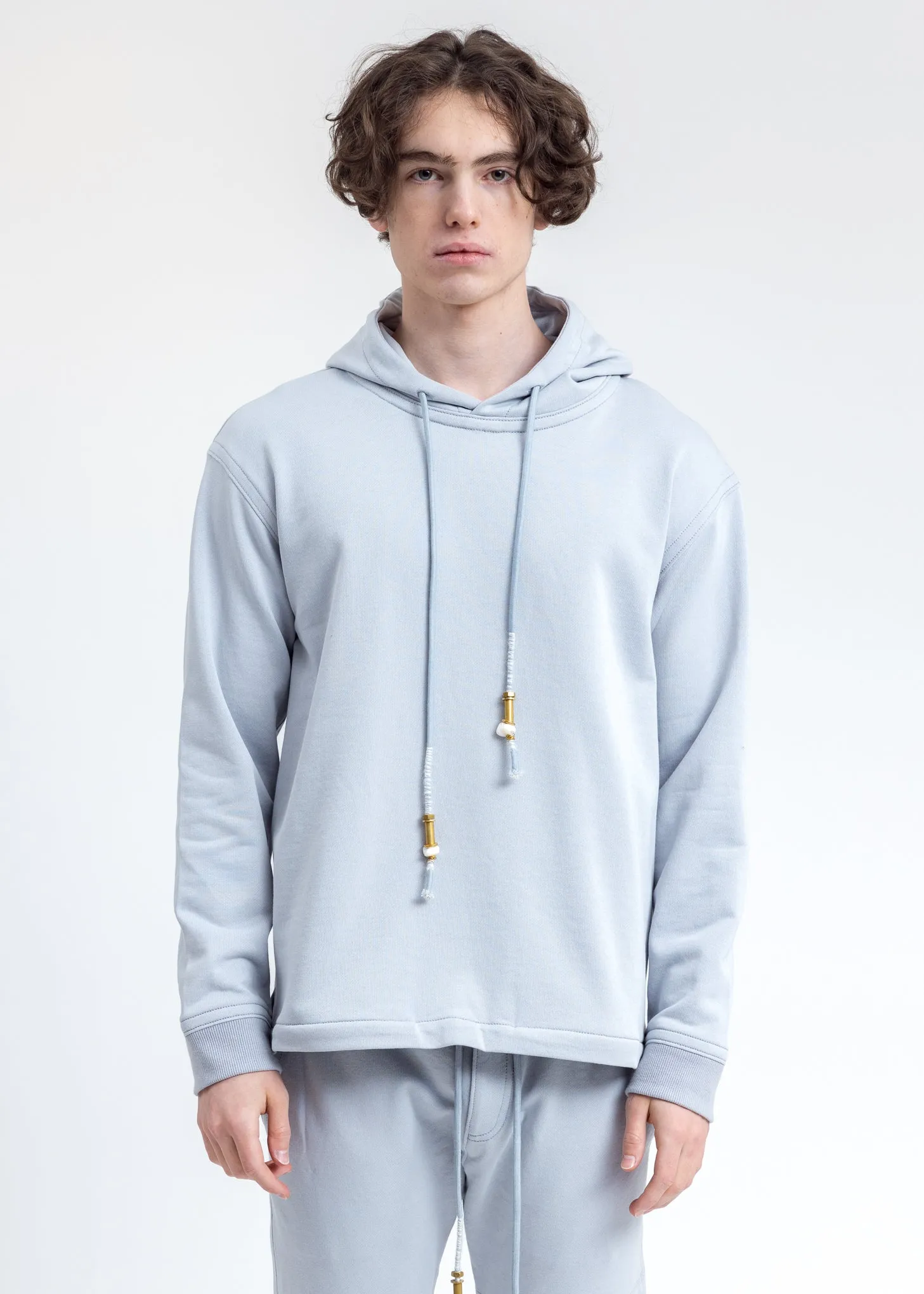 Blue Lace Detail Hoodie