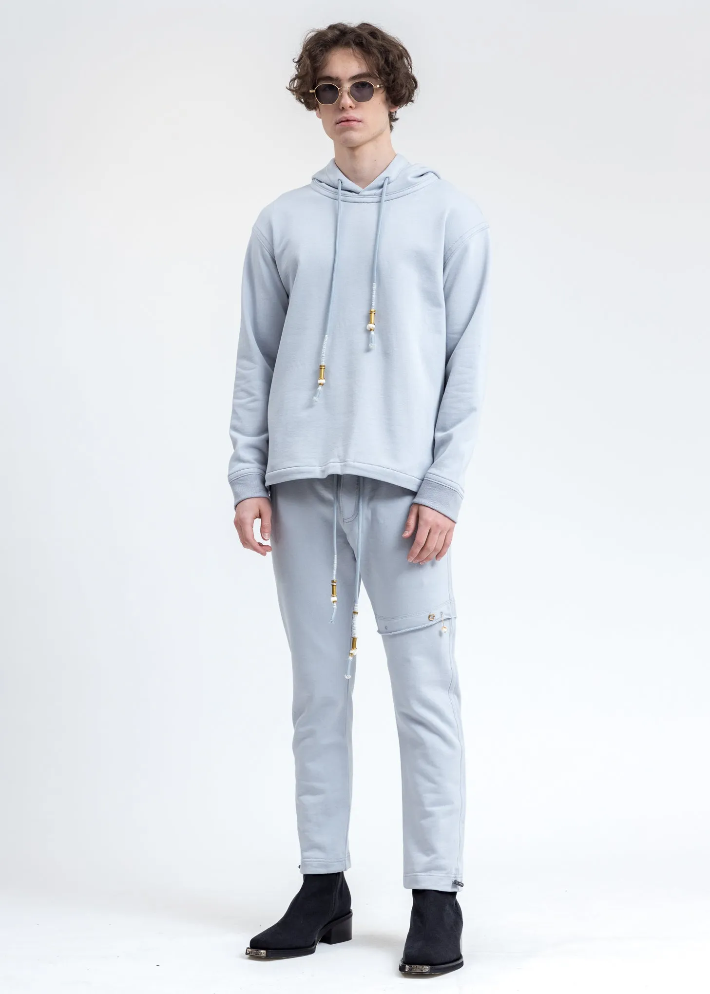 Blue Lace Detail Hoodie