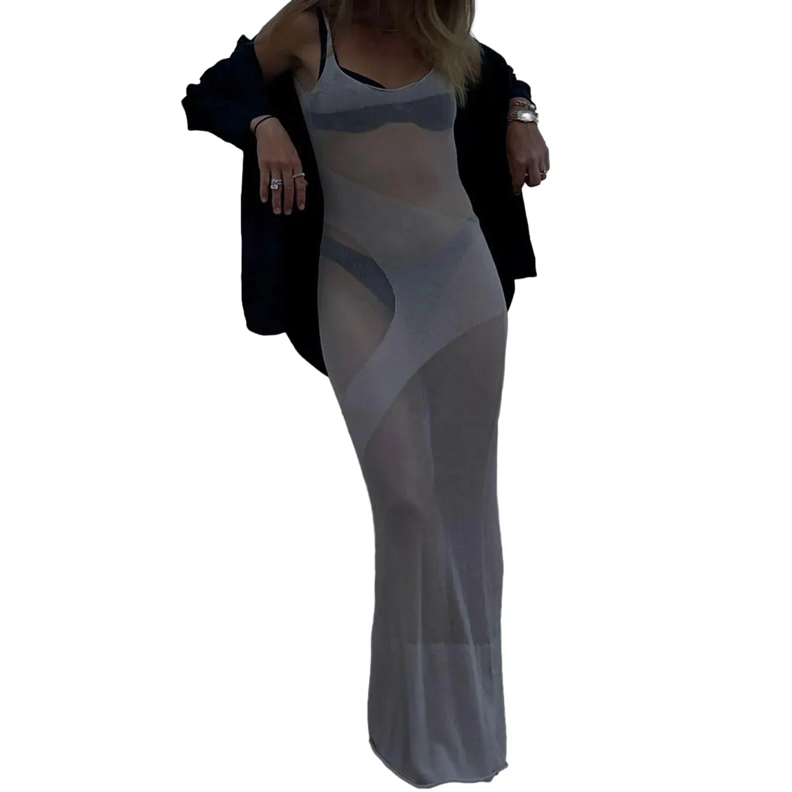 Boho Cami Maxi Dress Summer Cute Print Flowy A-Line Party Spaghetti Strap Sun Casual Women Dress