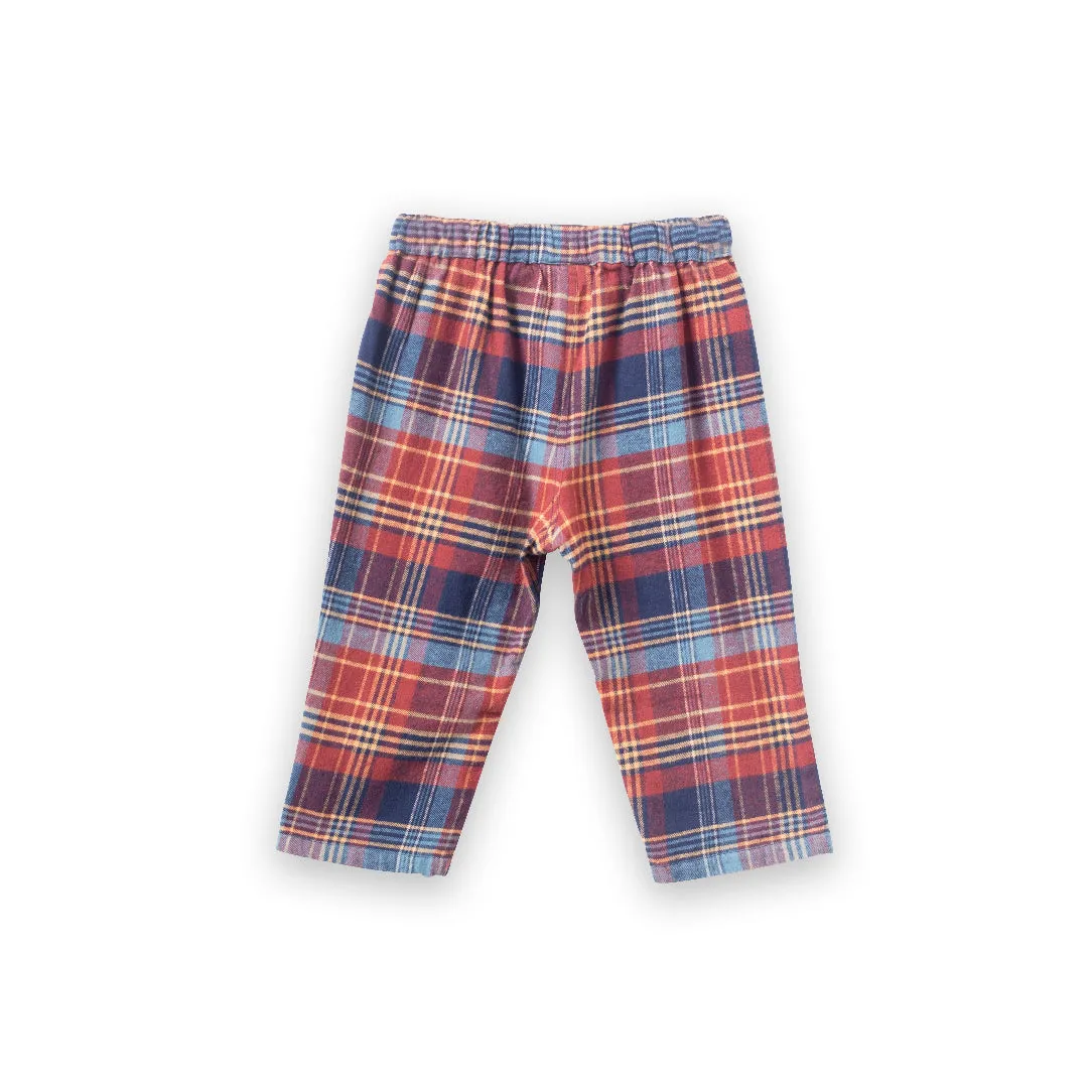 Boys Rust Plaid Lounge Pants