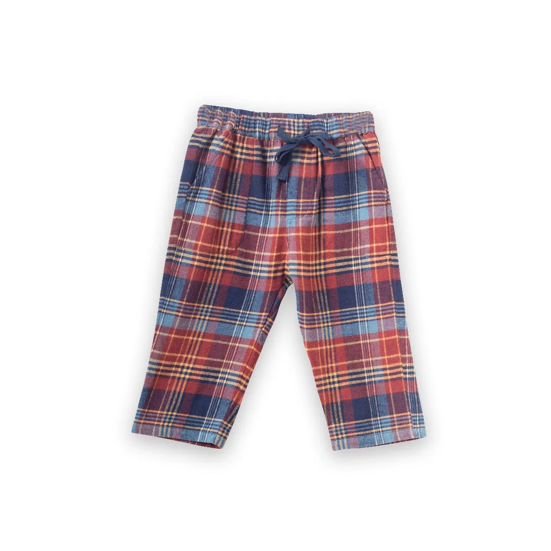 Boys Rust Plaid Lounge Pants