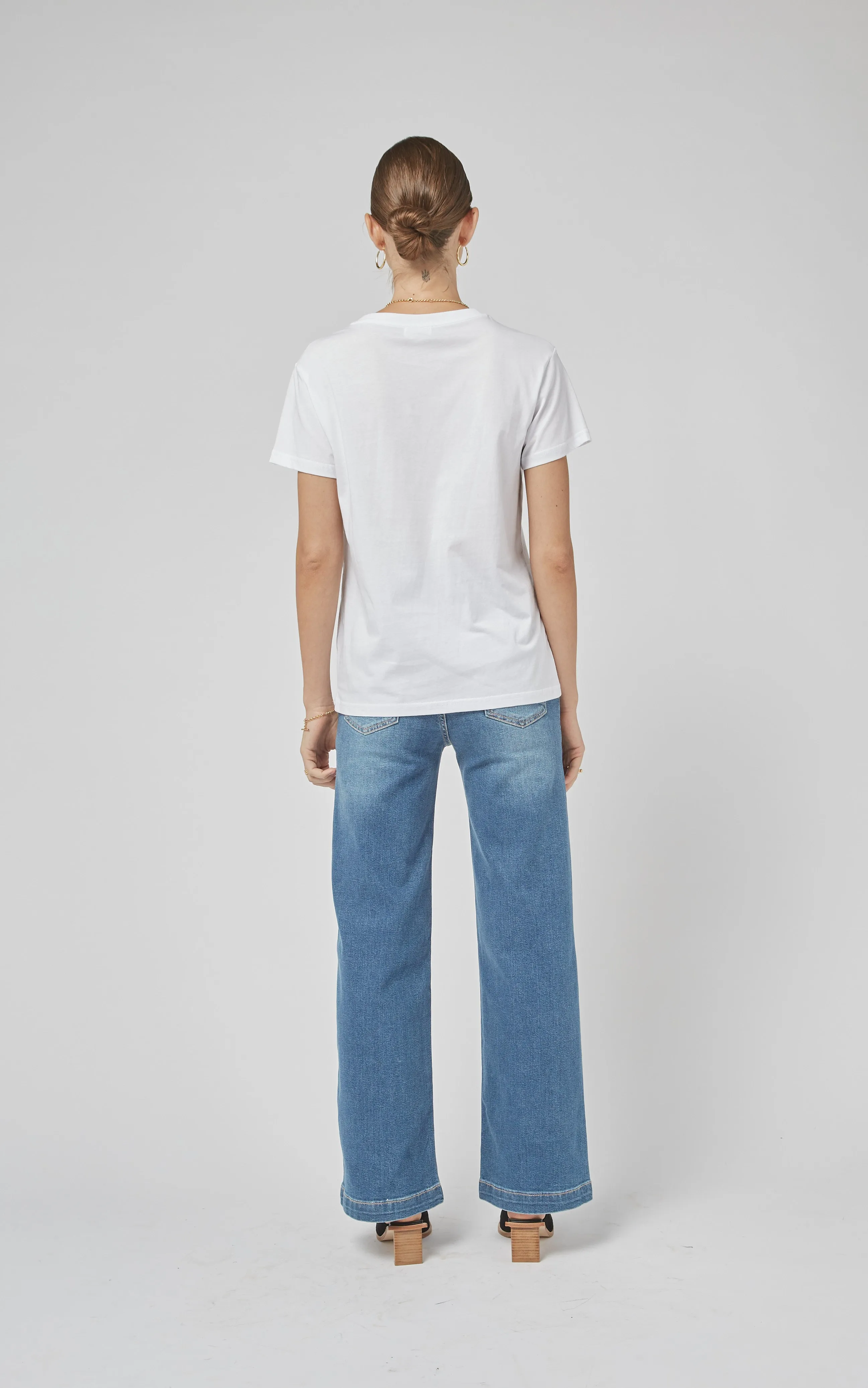 Clare White VN Printed Tee