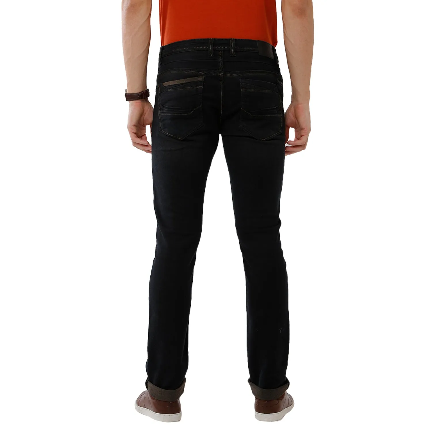 Classic Polo Mens 100% Cotton Solid Slim Fit Black Color Denim (CPDN1-09 A-BLK-SL-LY)