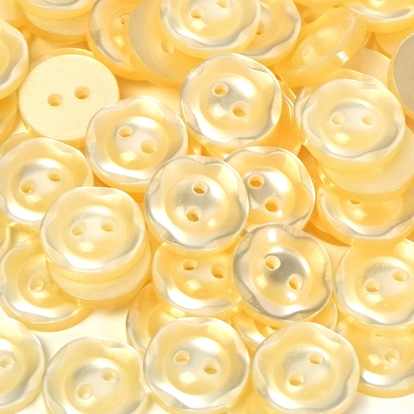 Cream Fruit Gum Baby Buttons, Dished Edge 10 Pcs 11mm 14mm or 16mm