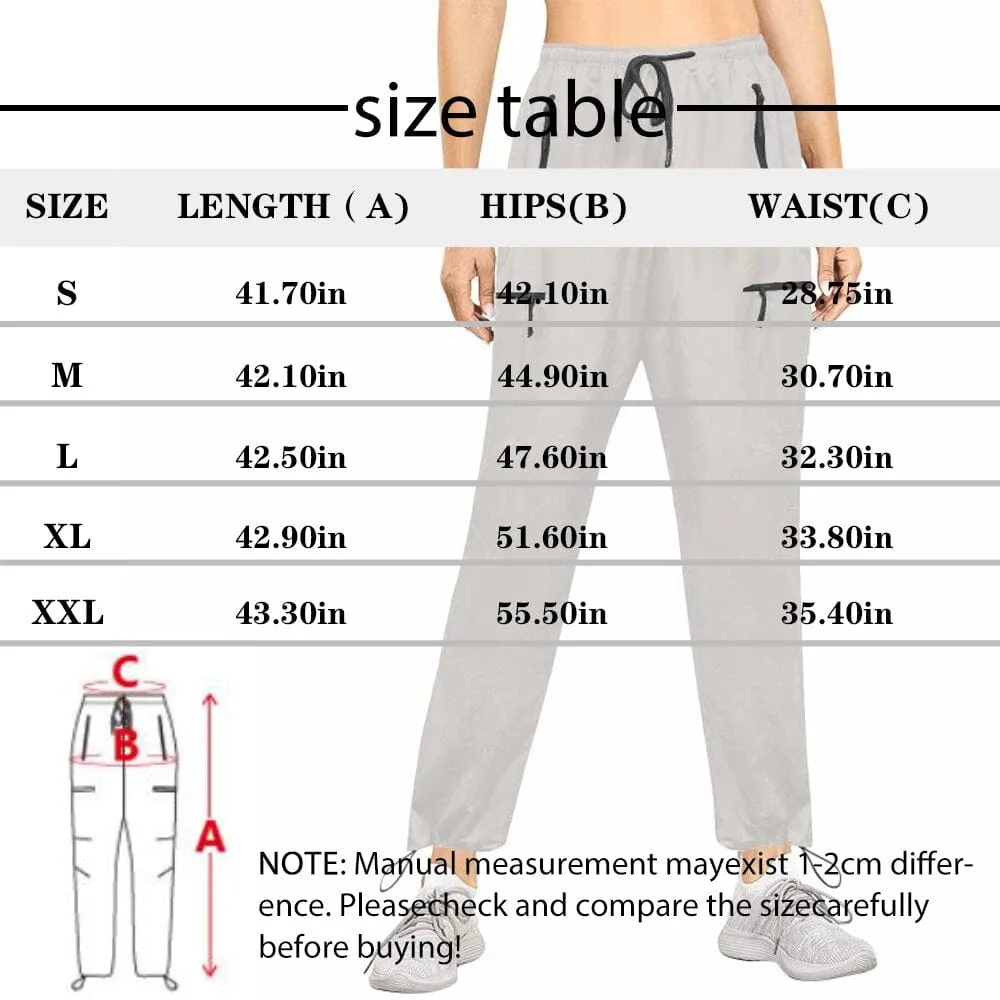 Custom Face&Name Quick Dry Pants with Puppy Picture Couple's All Over Print Casual Elastic Drawstring Pants