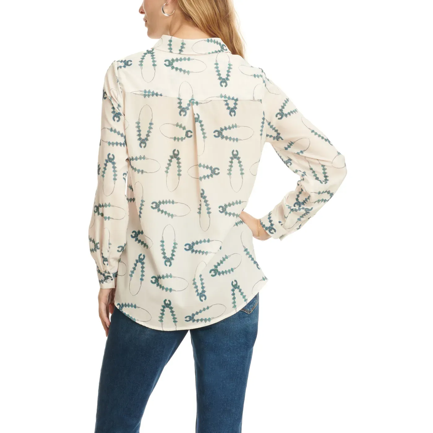 Fashion Express Women's White Blossom Blouse