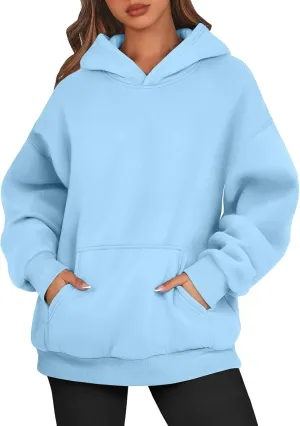 Fleece Hoodies for Women Oversized Preppy Sweatshirt Pullover Lightweight Sweatshirts Winter Sweaters with Pocket
