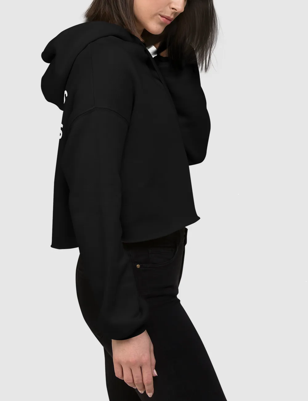 Good Moms Say Bad Words | Back Print Crop Hoodie
