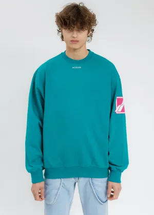Green WE11DONE Big Logo Arm Sweatshirt