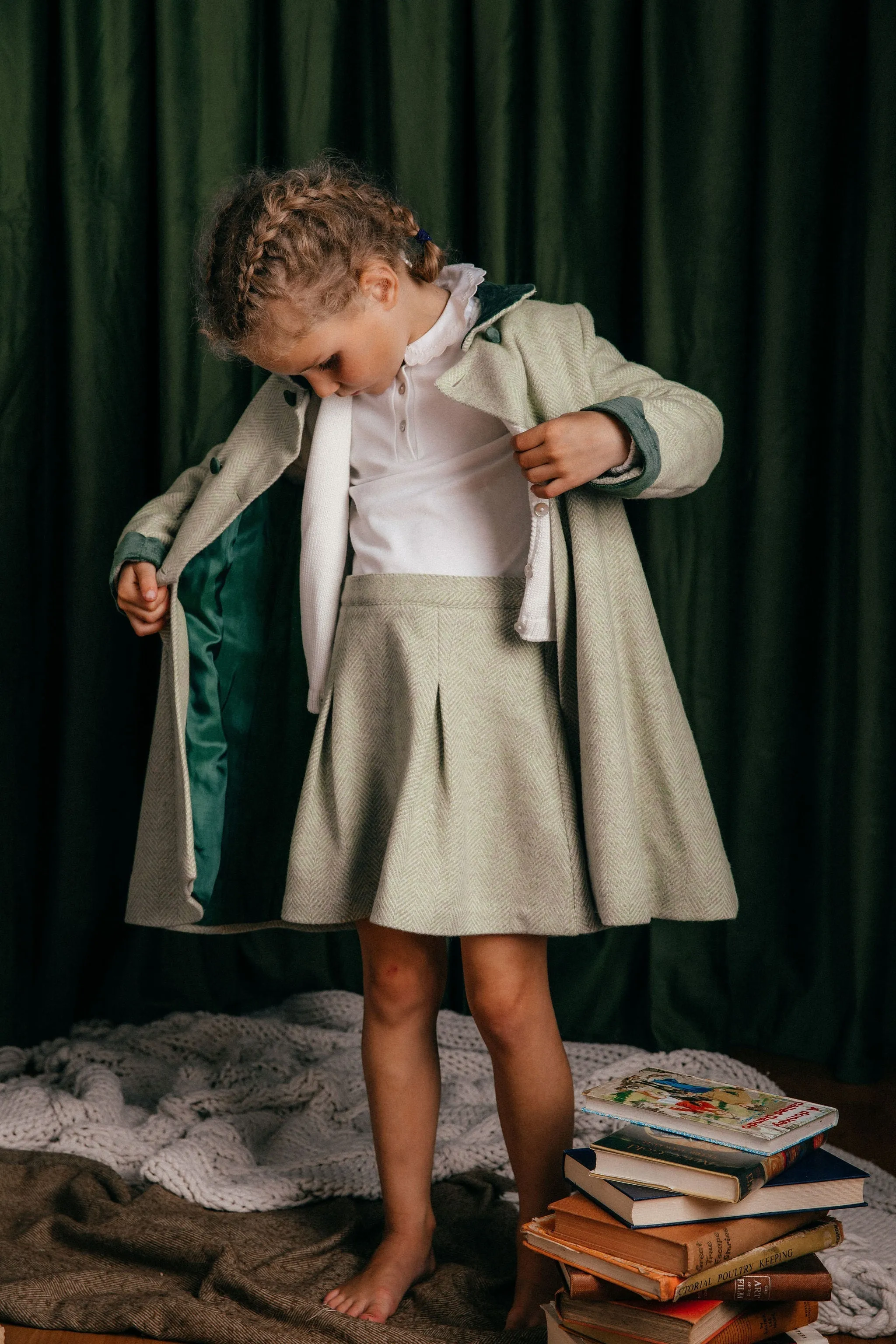 Green Wool Skirt
