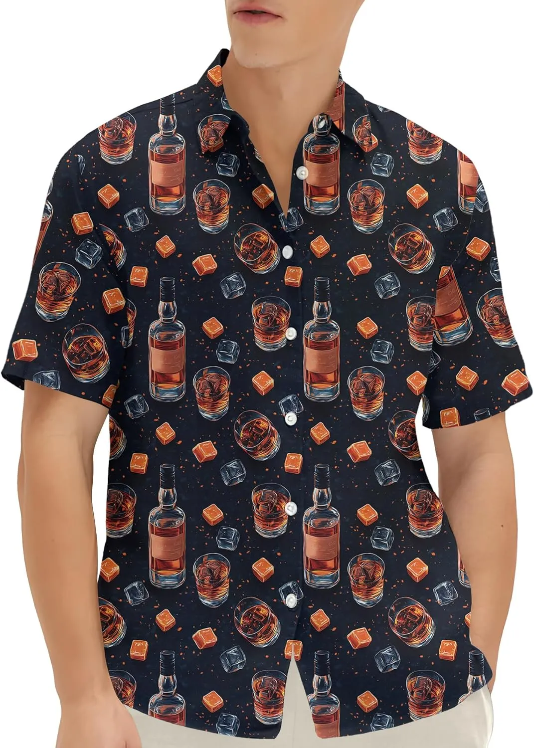 Hawaiian Shirt for Men Summer Funny Short Sleeve Aloha Button Down Shirts