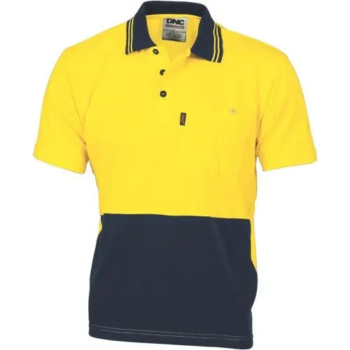 HiVis Cool-Breeze Cotton Jersey Polo Shirt - Short Sleeve 3845