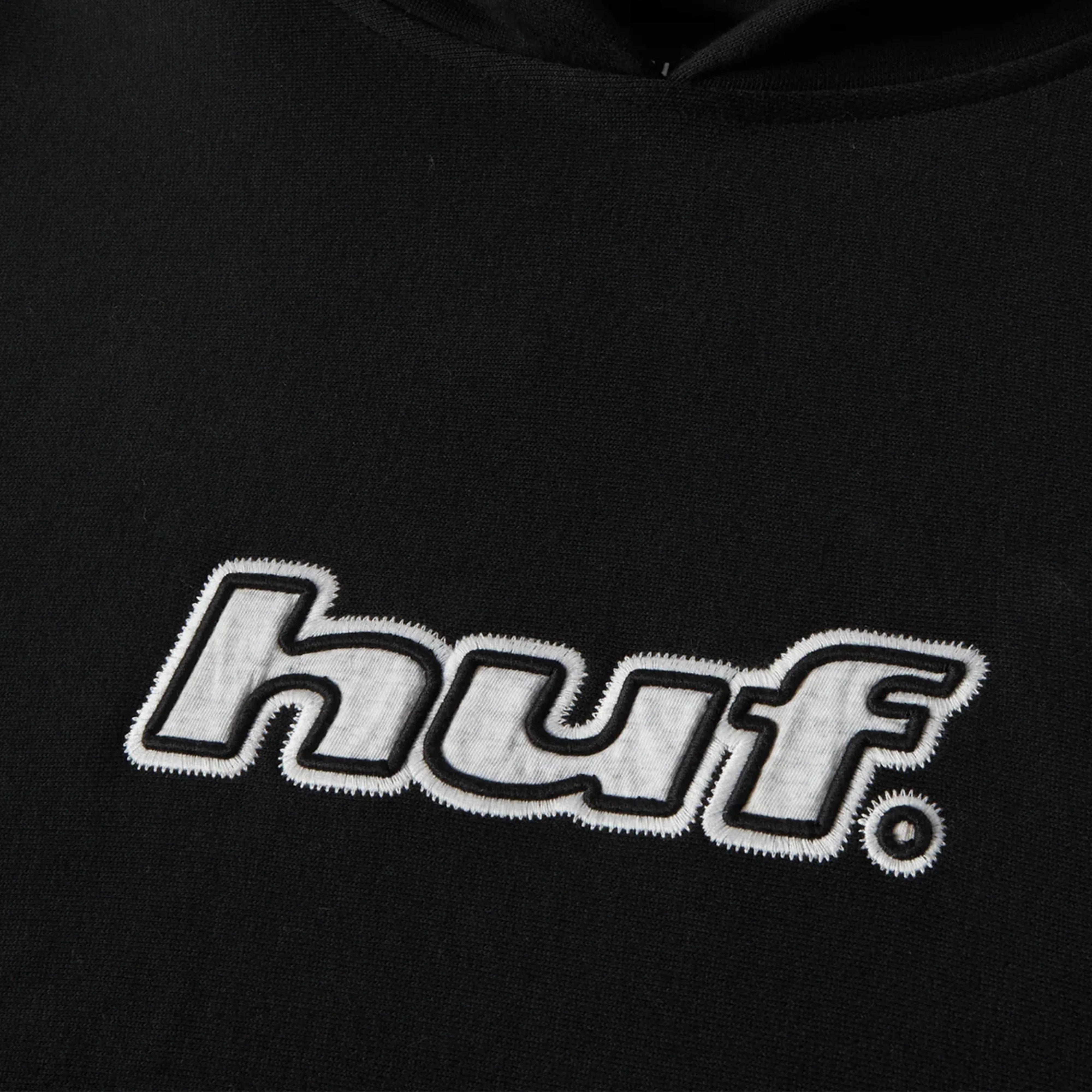 HUF Logo Applique Hooded Fleece - Black