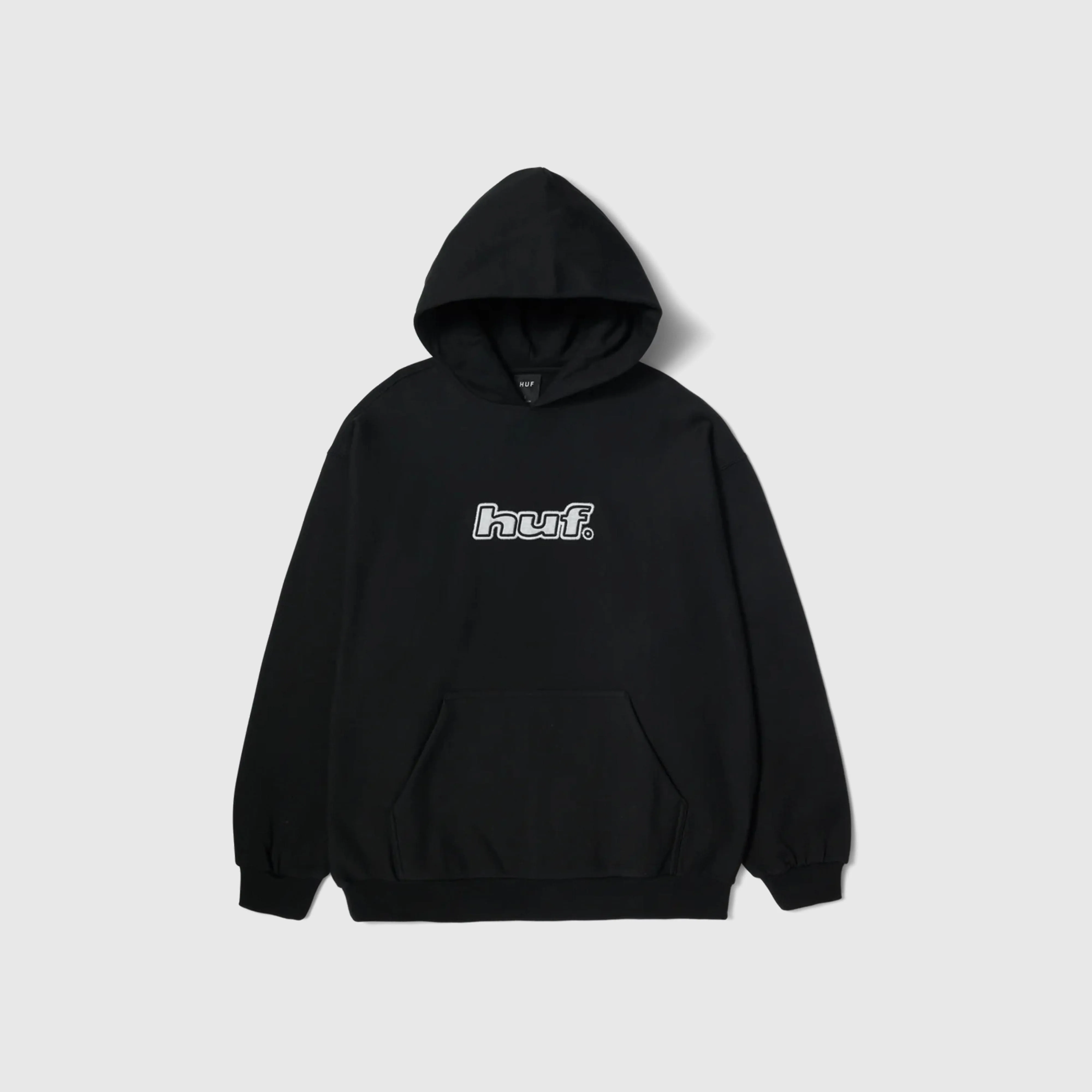 HUF Logo Applique Hooded Fleece - Black
