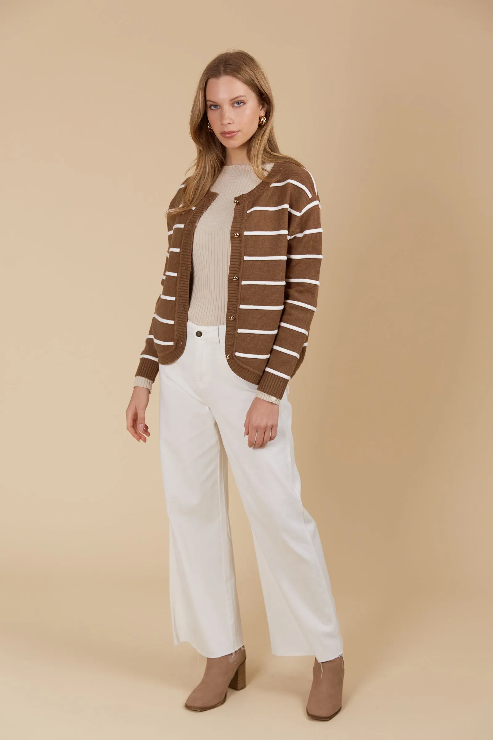 Juno Reversable Cardigan/Jumper - Toffee
