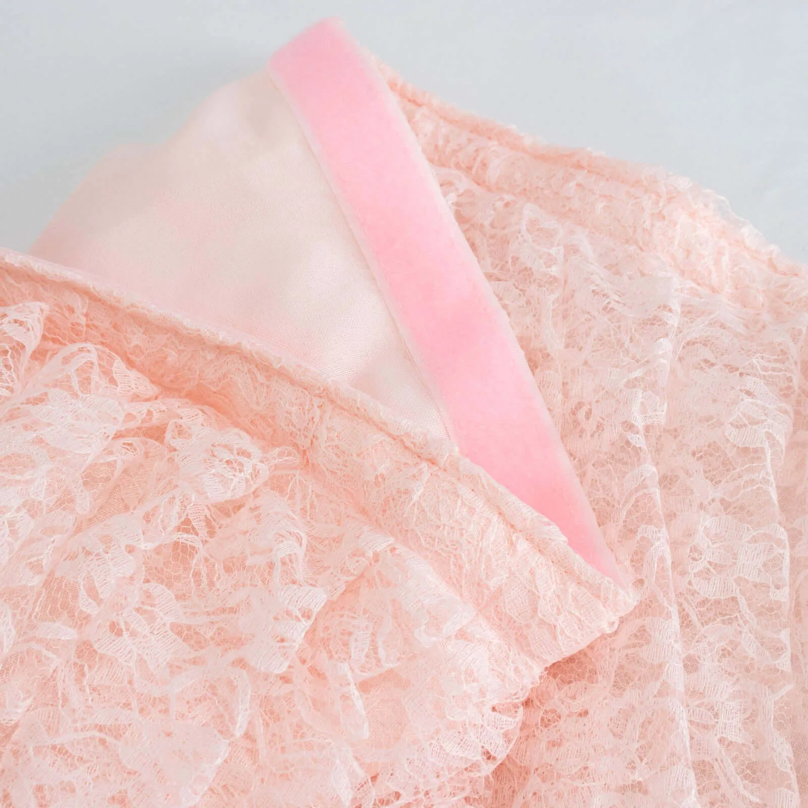 Lace Table Skirt 17ft Blush Premium Pleated - Vintage Style for Parties