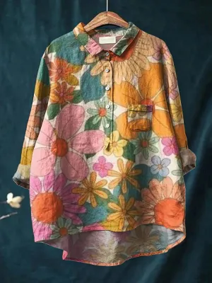 LARA - Floral Art Shirt