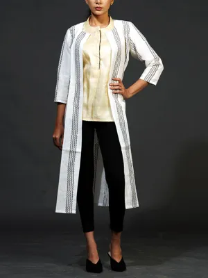 Linen Quarter Sleeve Shrug White
