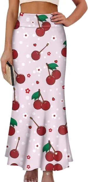 Long Skirts for Women Fall Flared Midi Skirt Flowy Maxi Skirt High Waist Ankle Length Pencil Skirt A-Line Skirts