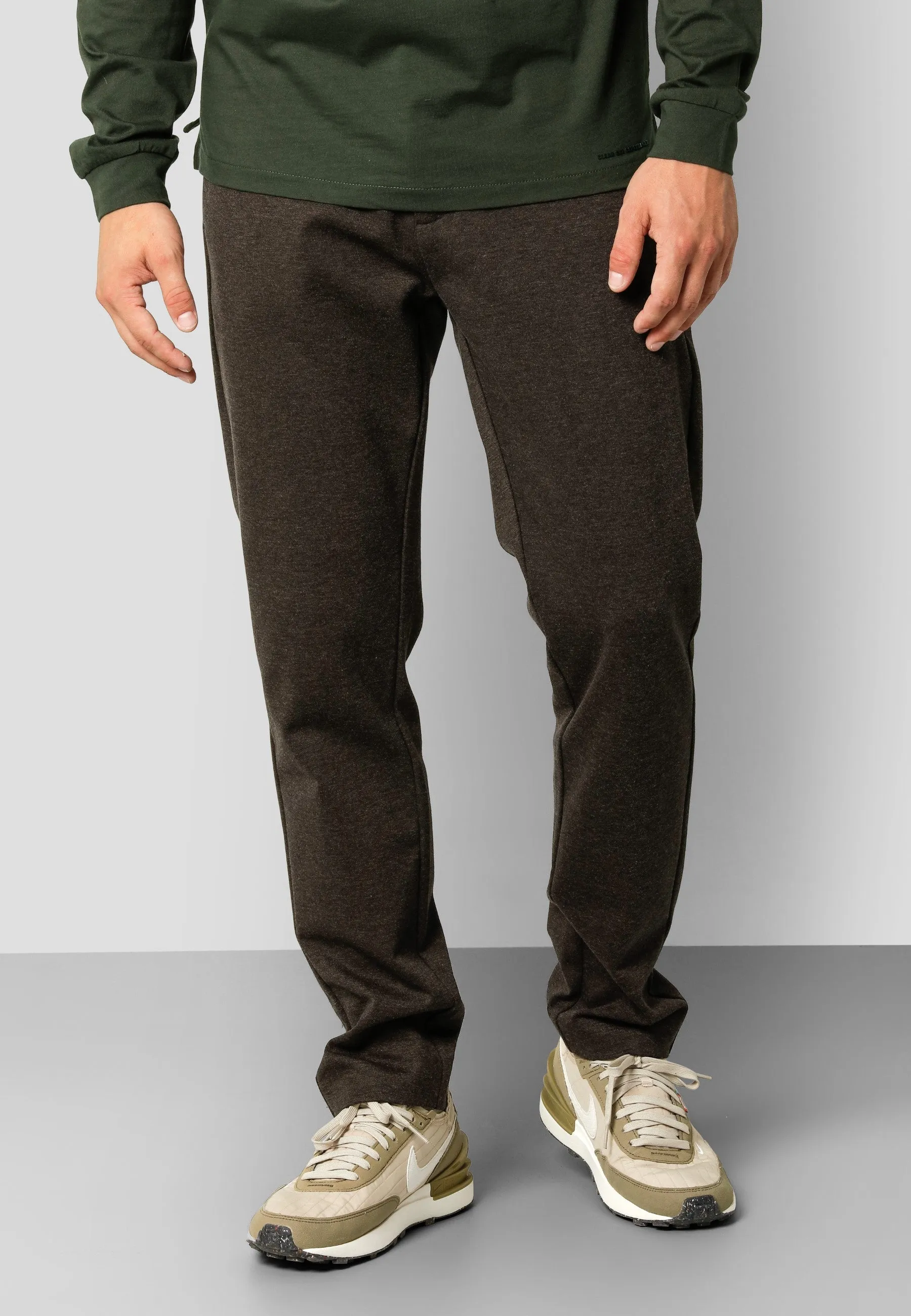 Milano jersey stretch pants - Brun Melange