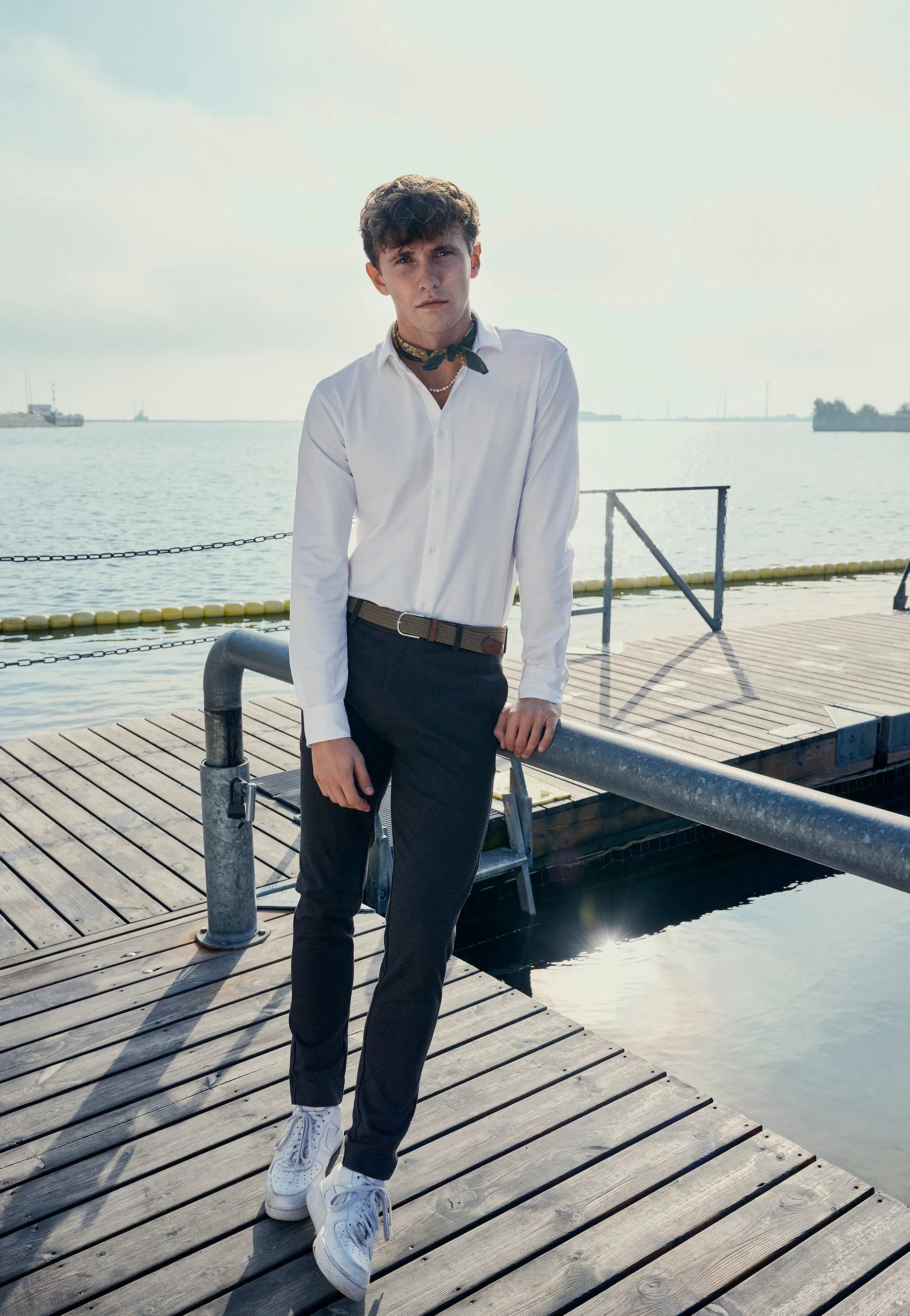 Milano jersey stretch pants - Brun Melange