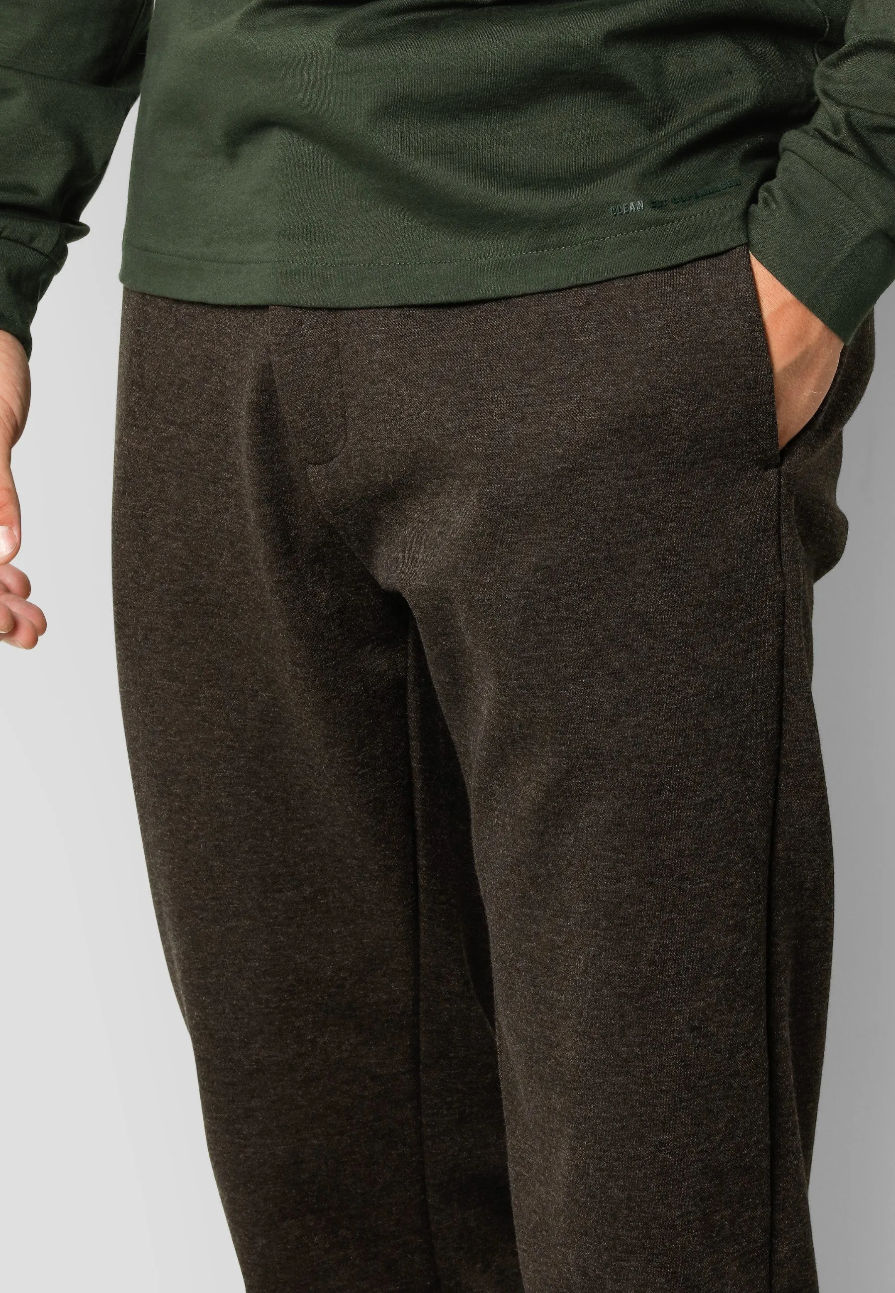 Milano jersey stretch pants - Brun Melange