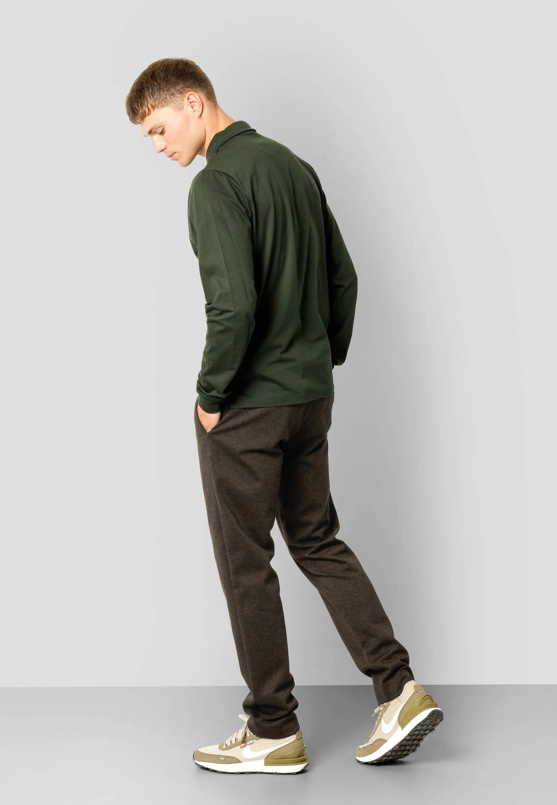 Milano jersey stretch pants - Brun Melange