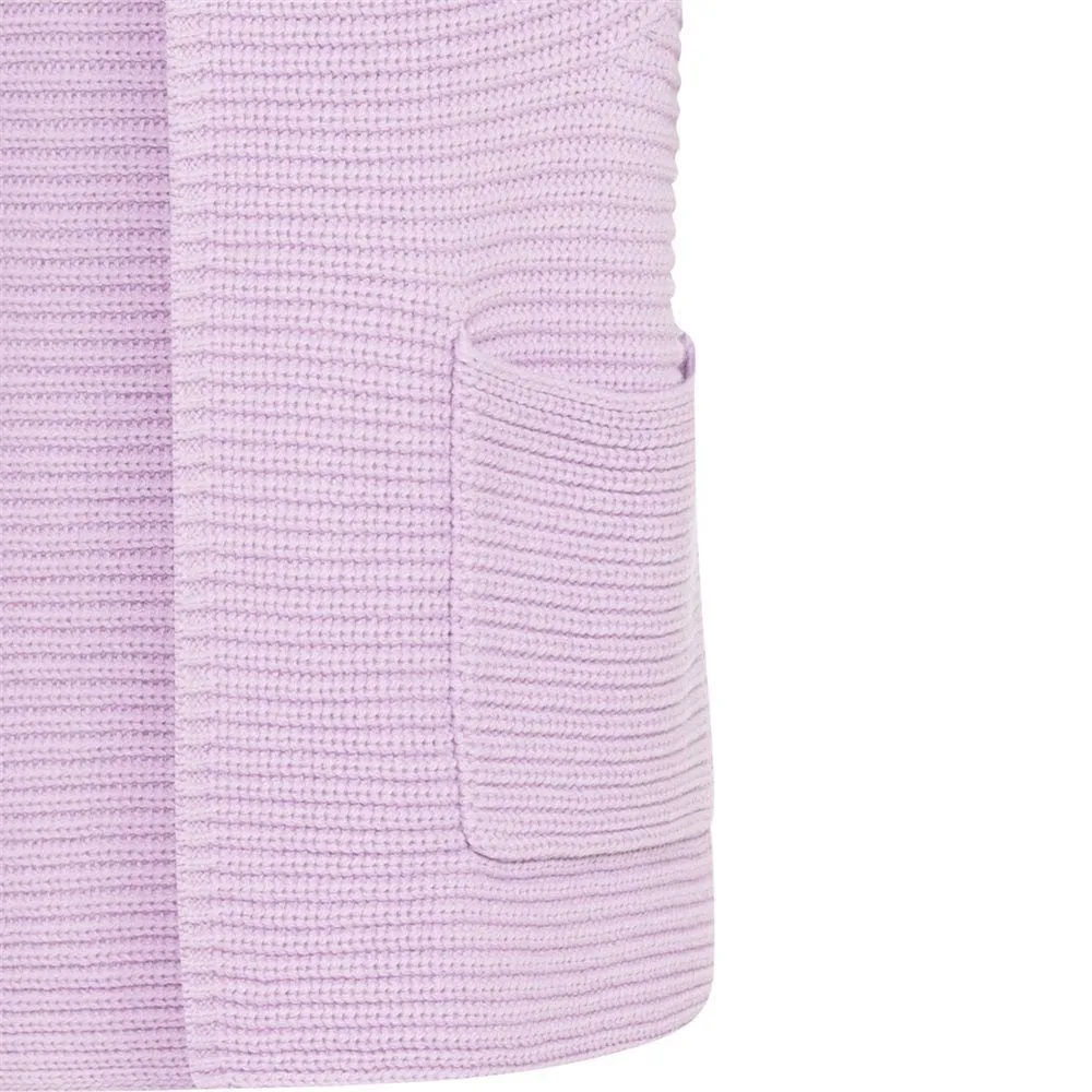 Olsen Slightly wider cut cardigan in Chloe fit with patch pockets in Lilac
