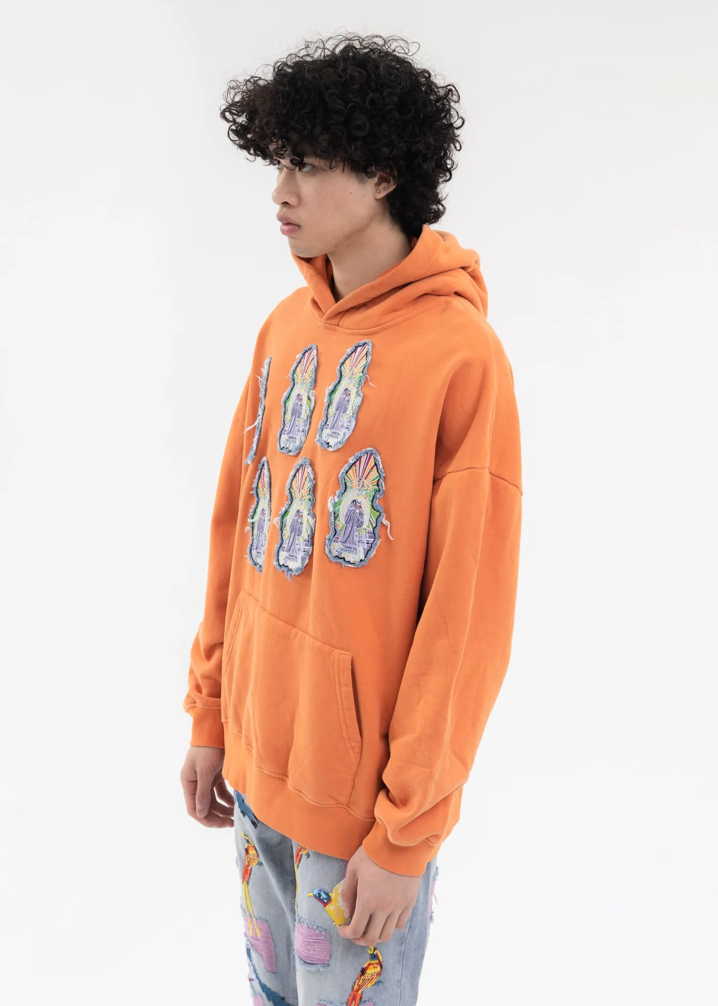 ORANGE PATCHWORK HOODIE