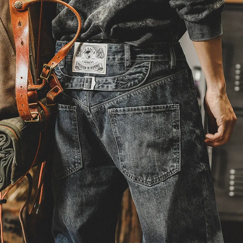Paris Button Classic Vintage Jeans Men P0719