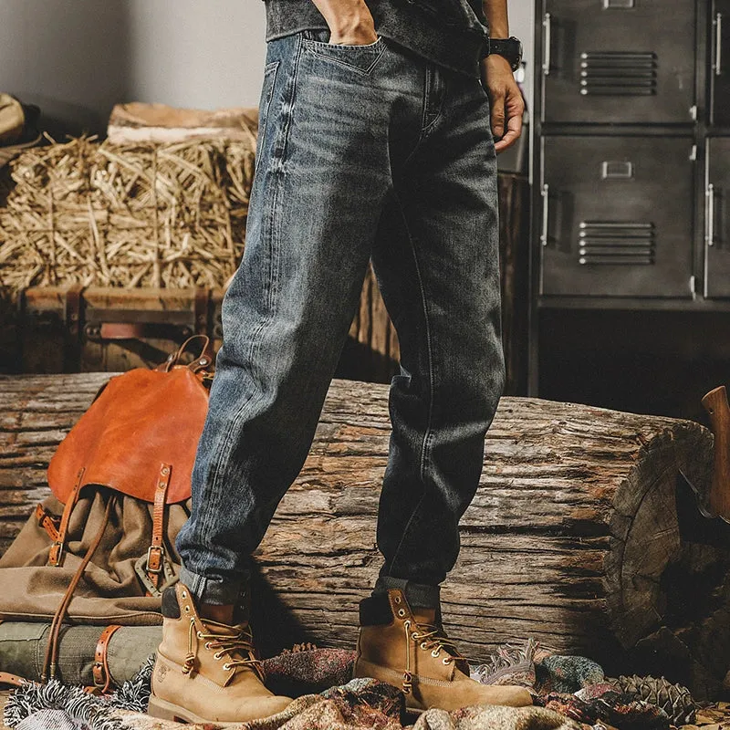 Paris Button Classic Vintage Jeans Men P0719