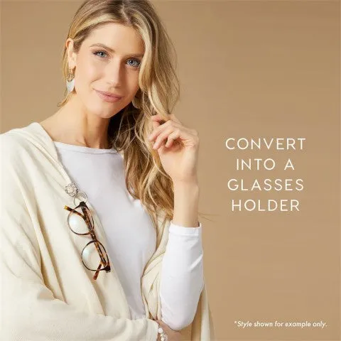 Pearl Flower Crest Clip-On Fastener