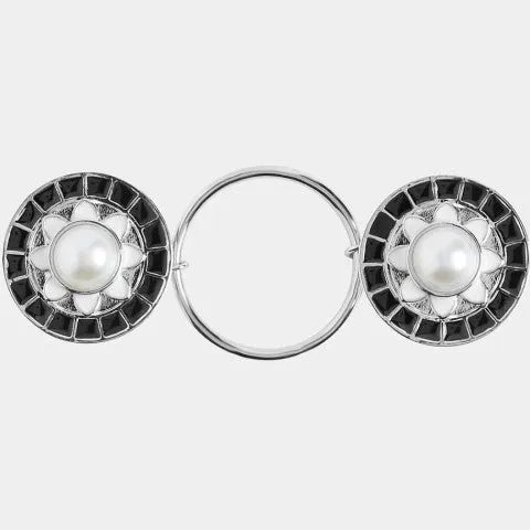 Pearl Flower Crest Clip-On Fastener