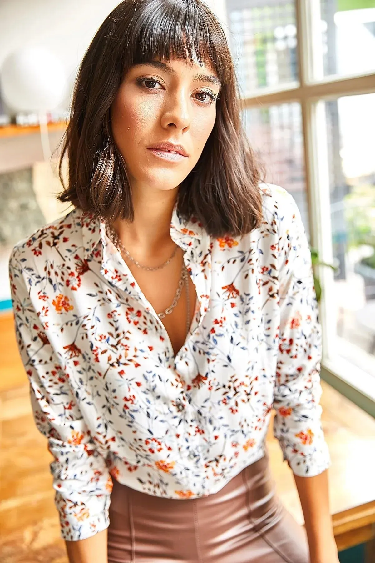Pink Floral Button Down Shirt