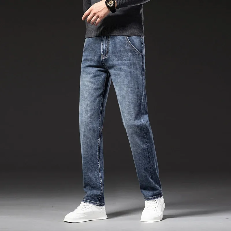 Plus Size Business Fashion Straight Jeans Classic Style