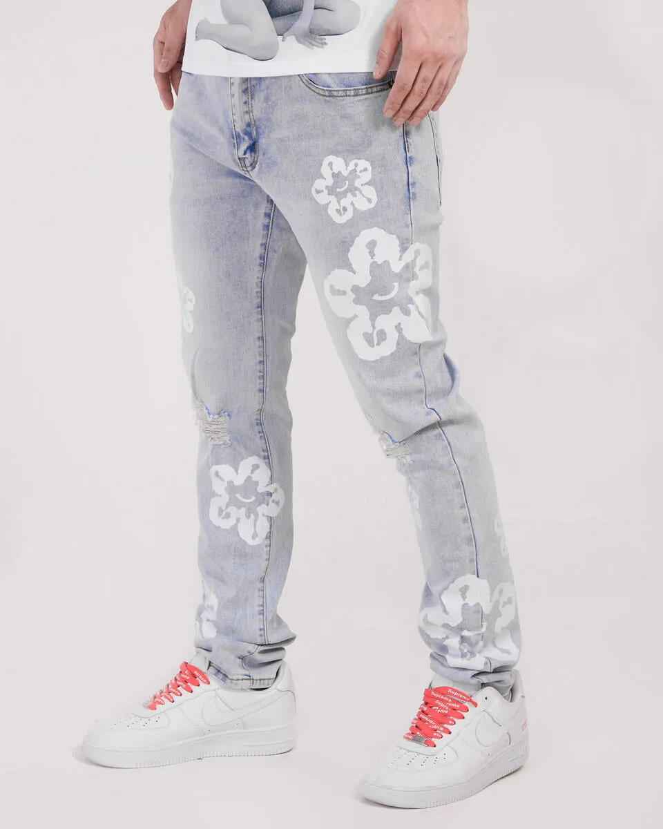 ROKU STUDIO: Tear Drip Denim Jean RK4481237