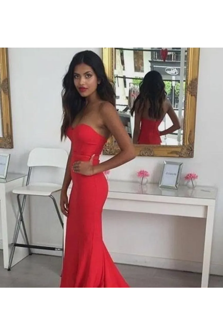 Simple Sweetheart Prom Dresses Court Train Cheap Formal SWKP8LS38RR