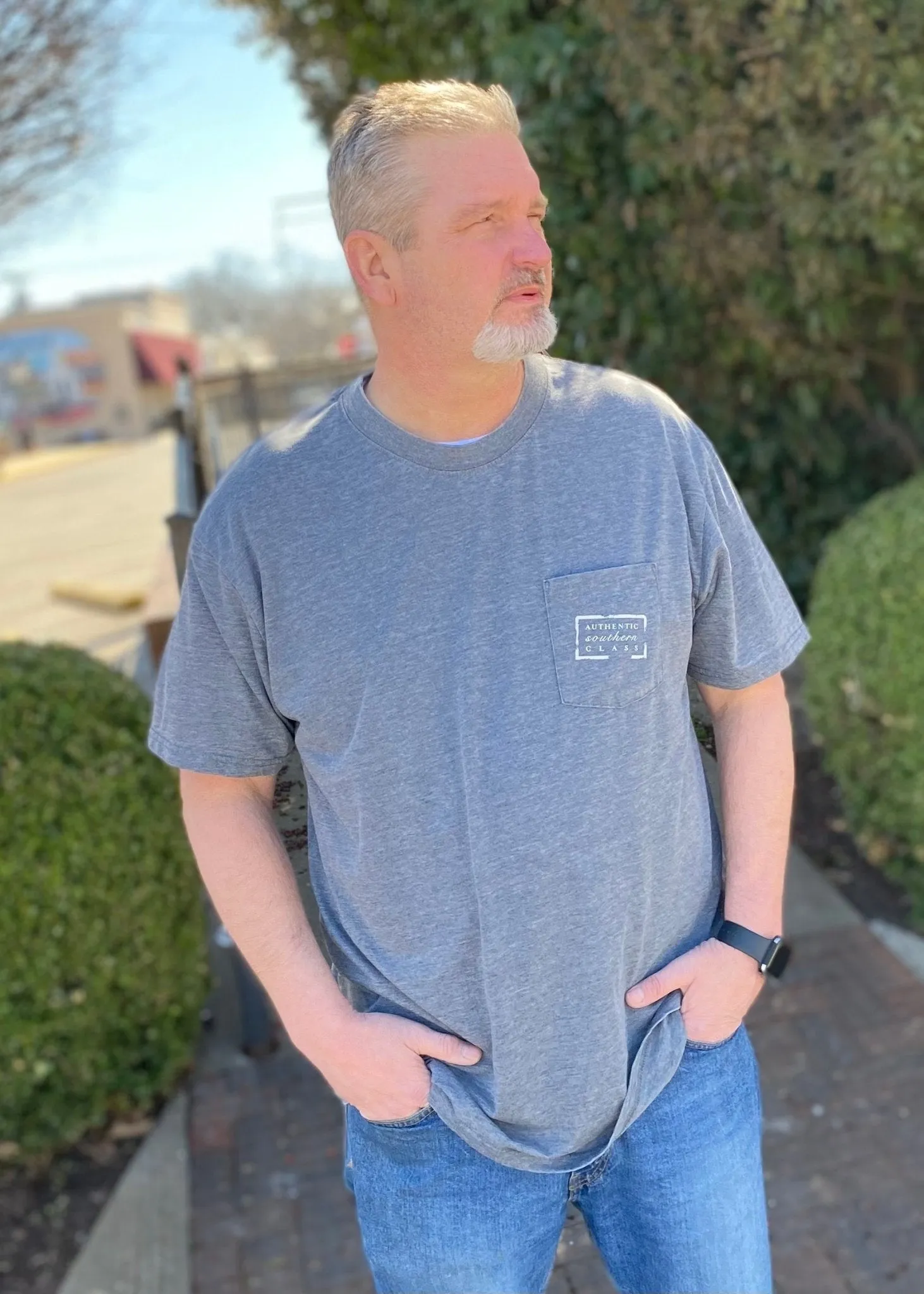 Southern Marsh Seawash Tee - Waves - Midnight Grey