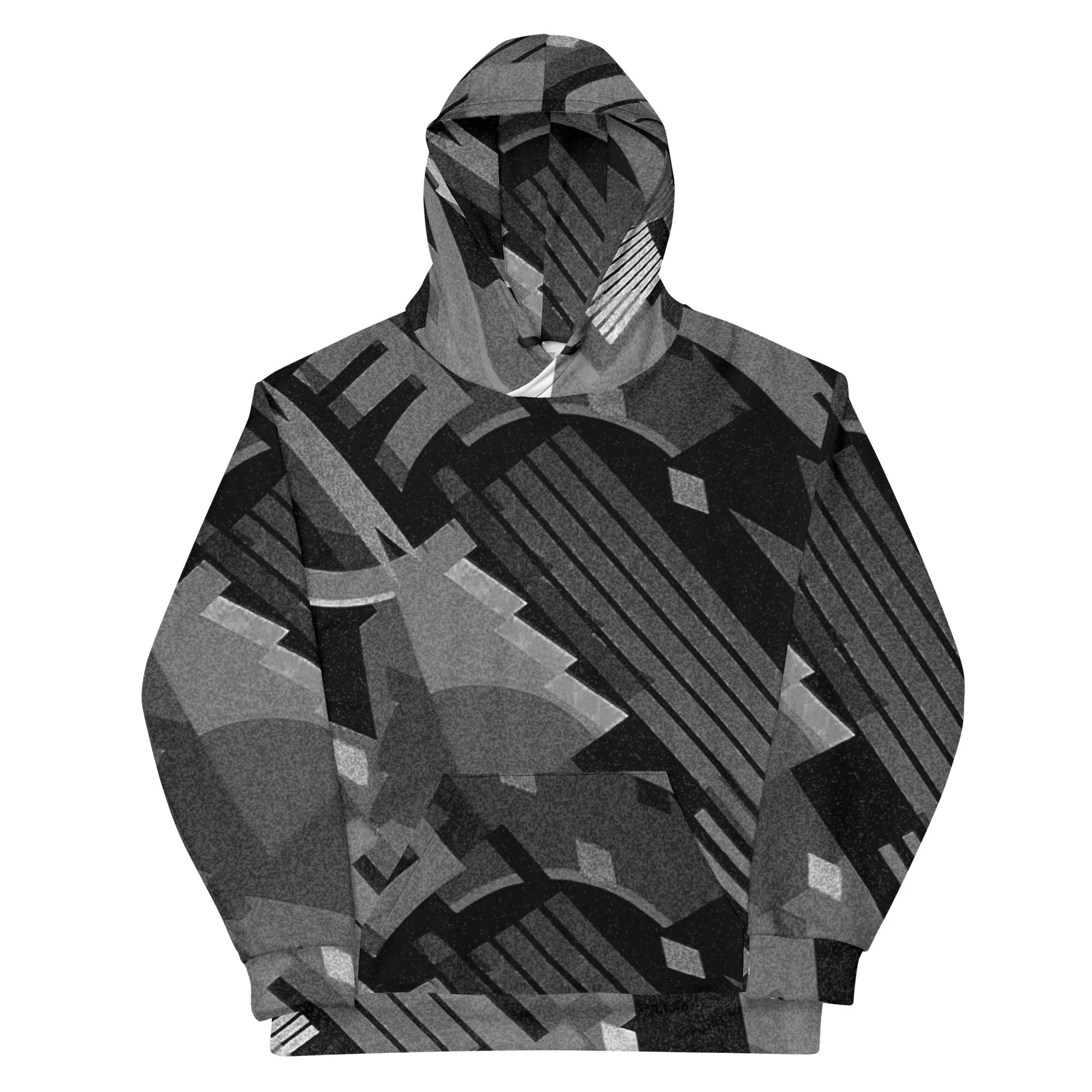 TechAbstract 1 in black & white- Hoodie