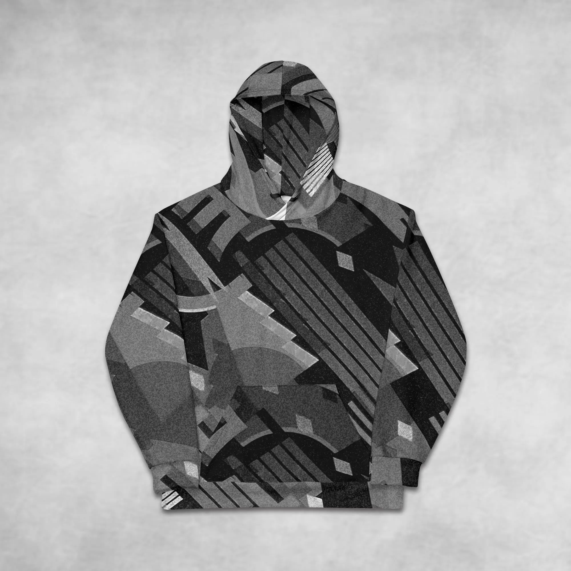 TechAbstract 1 in black & white- Hoodie